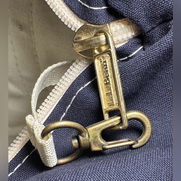 1990s L.L. Bean Boat and Tote Shoulder Bag Rare Nautical Sailboat Print Zip Top - Picture 4 of 15
